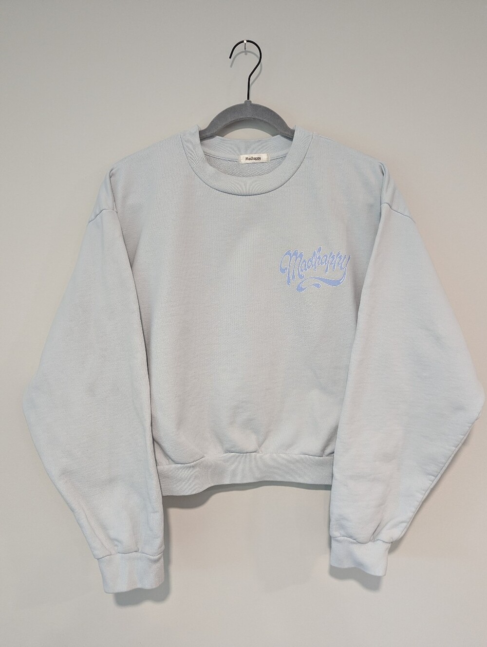 Madhappy Cropped Crewneck Cotton Sweatshirt Made in USA